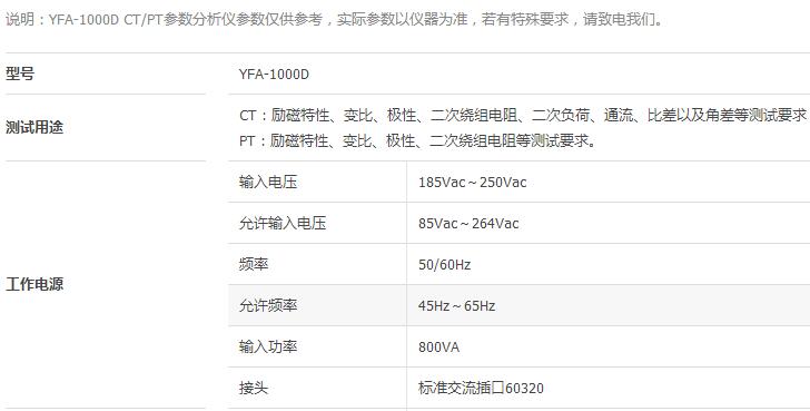 YFA-1000D CT/PT(sh)x